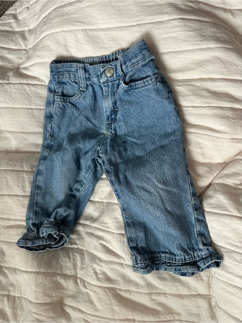 OshKosh B'gosh Light Blue Denim Ruffle-Hem Jeans